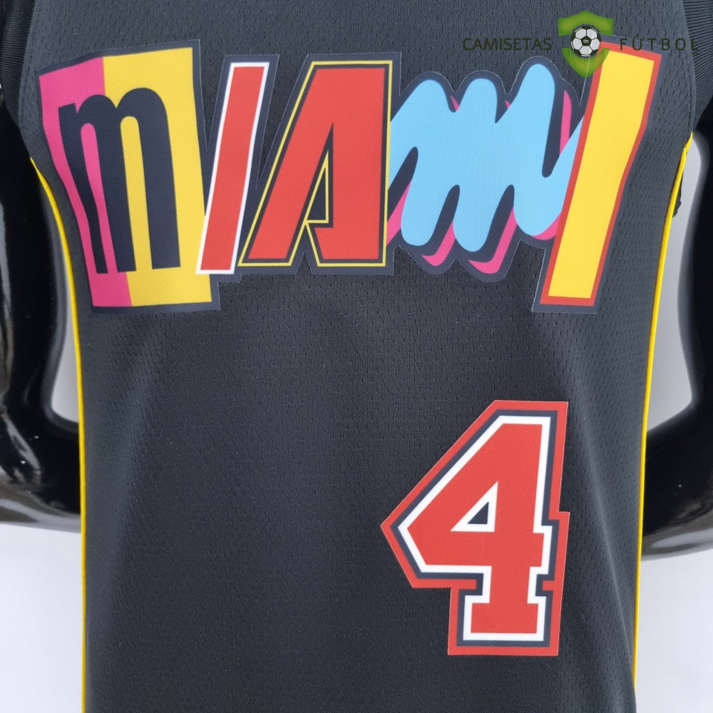 Camiseta Miami Heat 21-22 - Victor Oladipo 4 Negro/Colores Nba