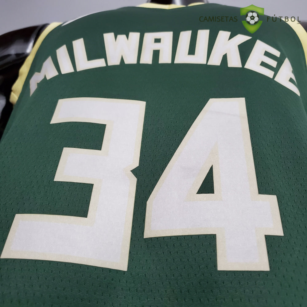 Camiseta Milwaukee Bucks 21-22 - Giannis Antetokounmpo 34 Verde Nba