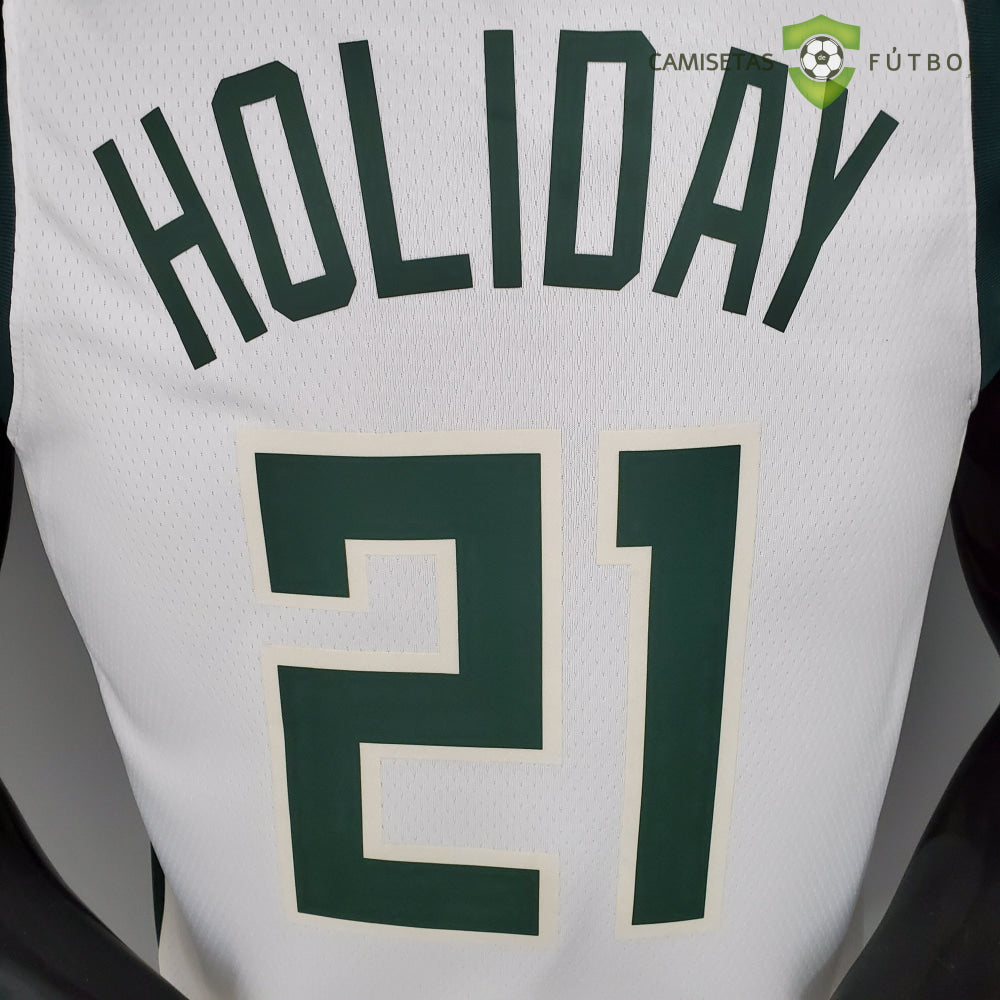Camiseta Milwaukee Bucks 21-22 - Jrue Holiday 21 Blanco Nba