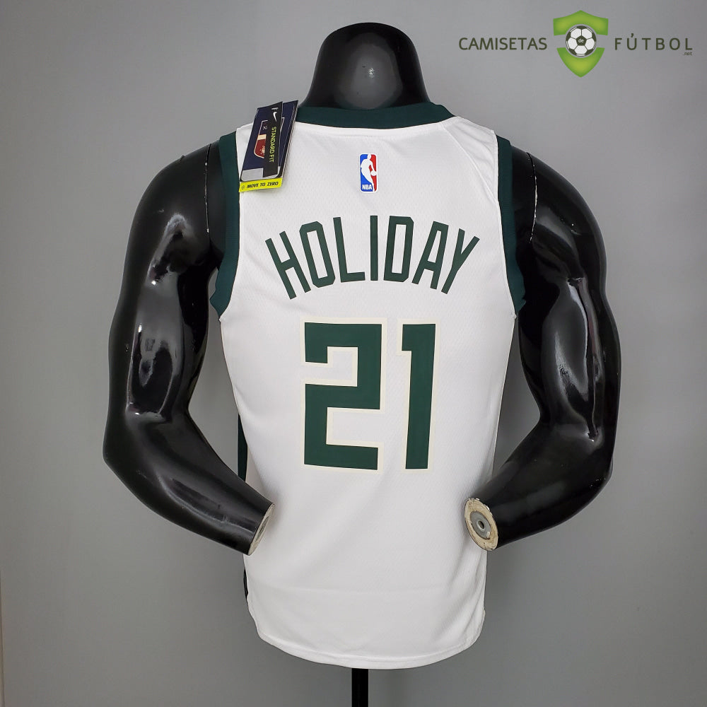 Camiseta Milwaukee Bucks 21-22 - Jrue Holiday 21 Blanco Nba