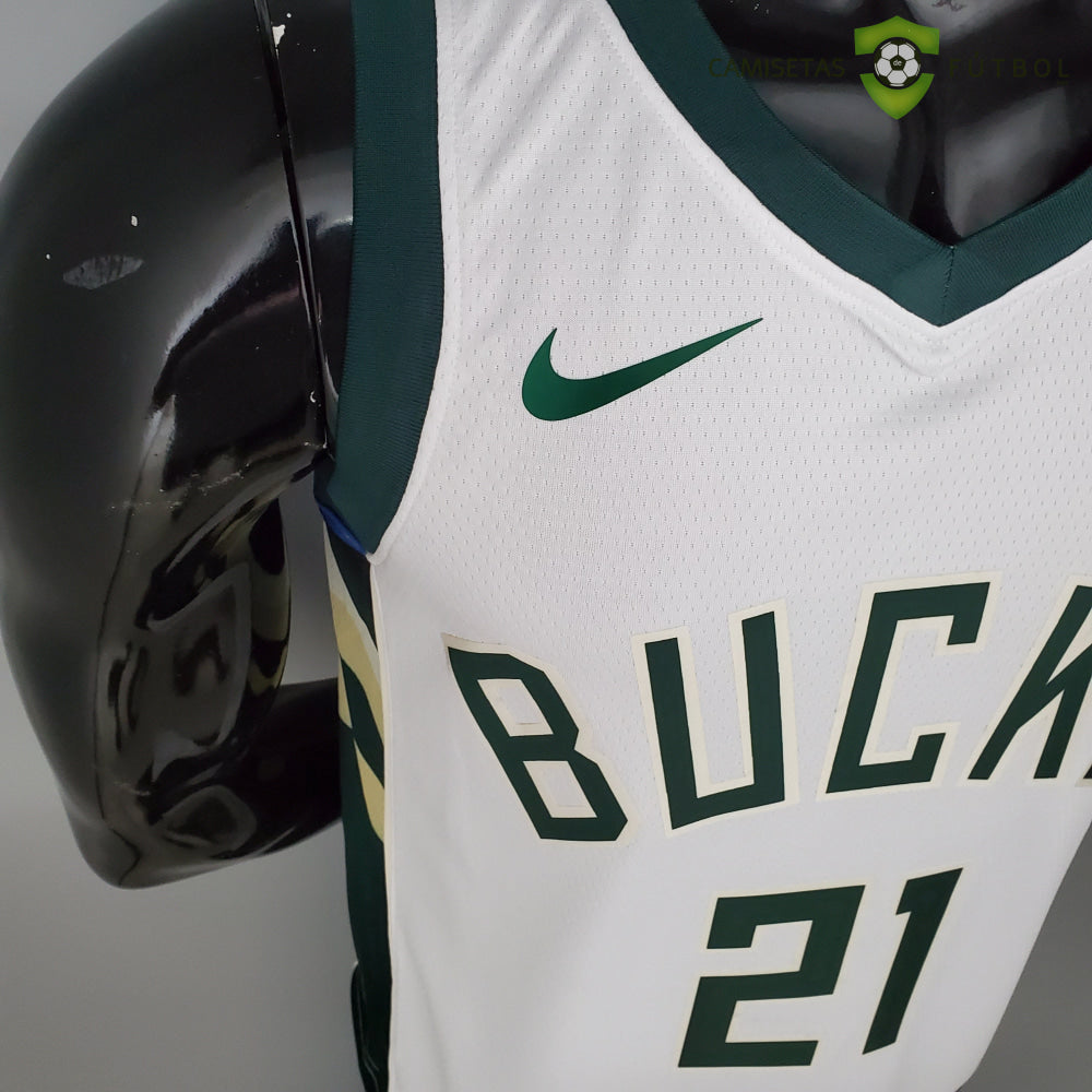 Camiseta Milwaukee Bucks 21-22 - Jrue Holiday 21 Blanco Nba