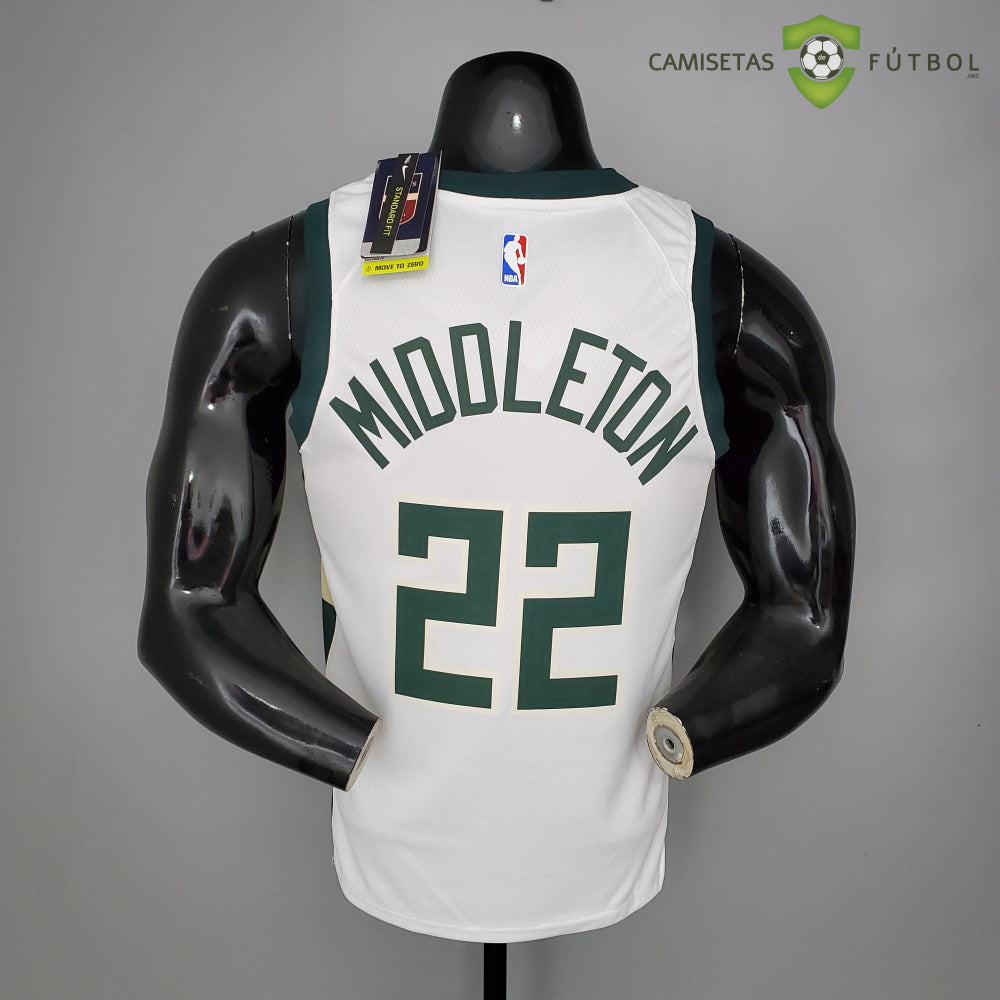 Camiseta Milwaukee Bucks 21-22 - Khris Middleton 22 Blanco Nba