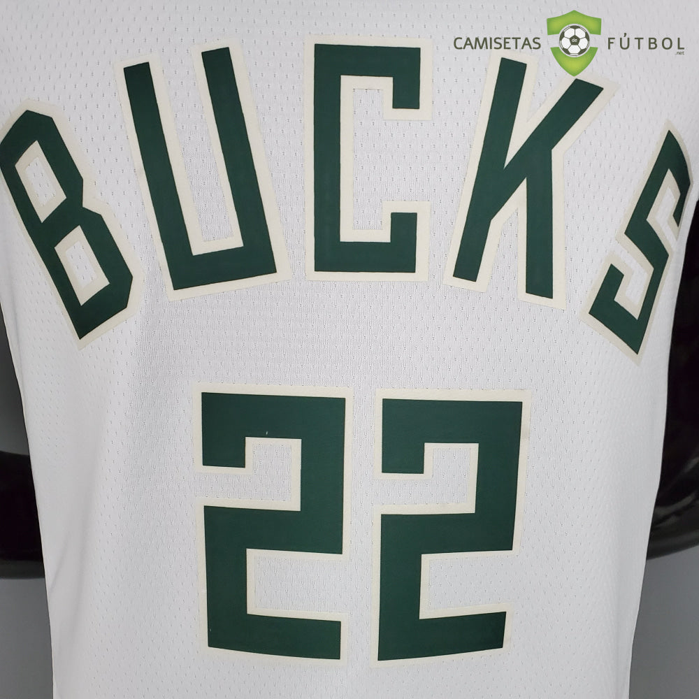 Camiseta Milwaukee Bucks 21-22 - Khris Middleton 22 Blanco Nba