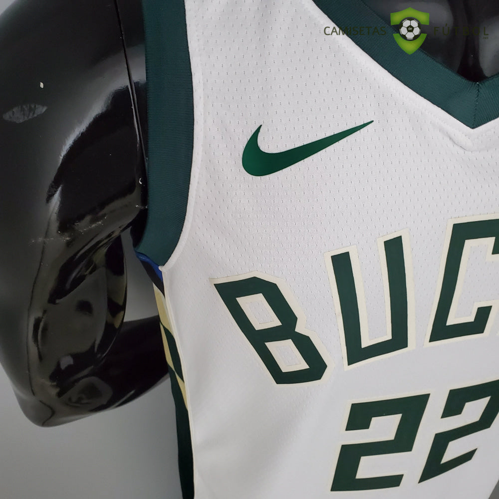 Camiseta Milwaukee Bucks 21-22 - Khris Middleton 22 Blanco Nba