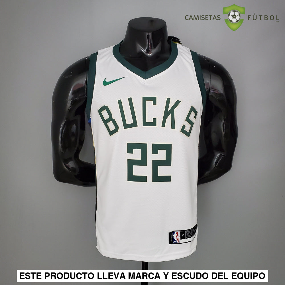 Camiseta Milwaukee Bucks 21-22 - Khris Middleton 22 Blanco Nba