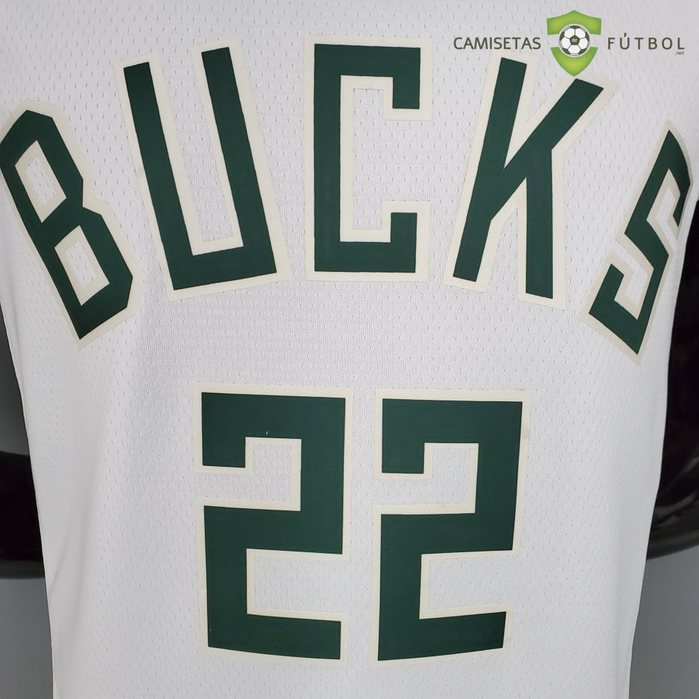 Camiseta Milwaukee Bucks 21-22 - Khris Middleton 22 Blanco Nba