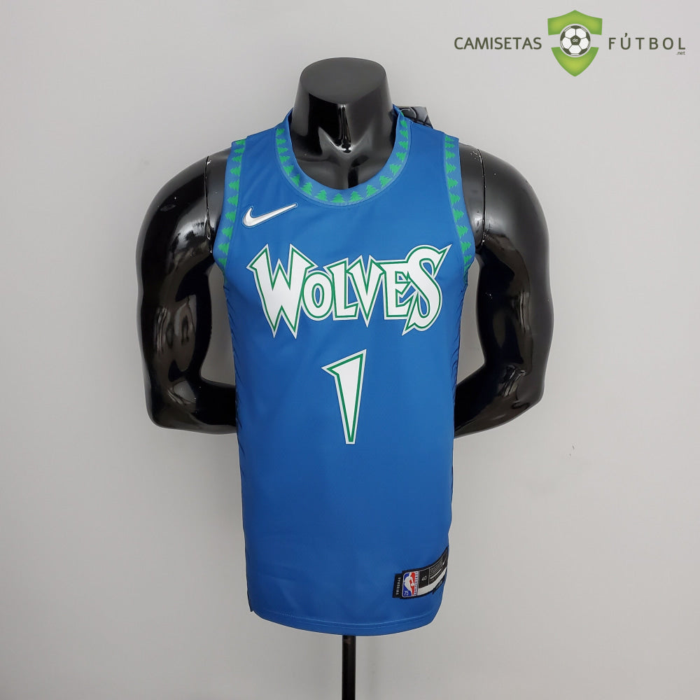 Camiseta Minnesota Timberwolves 21-22 - Anthony Edwards 1 Azul Nba