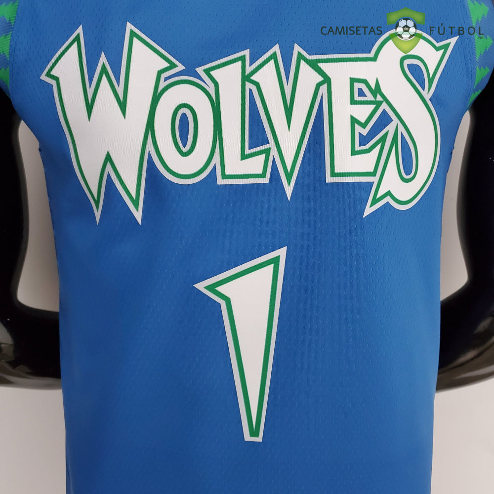 Camiseta Minnesota Timberwolves 21-22 - Anthony Edwards 1 Azul Nba