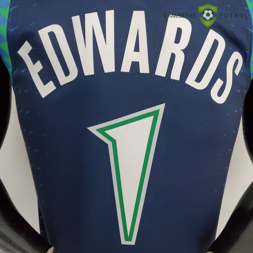 Camiseta Minnesota Timberwolves 21-22 - Anthony Edwards 1 Azul Nba