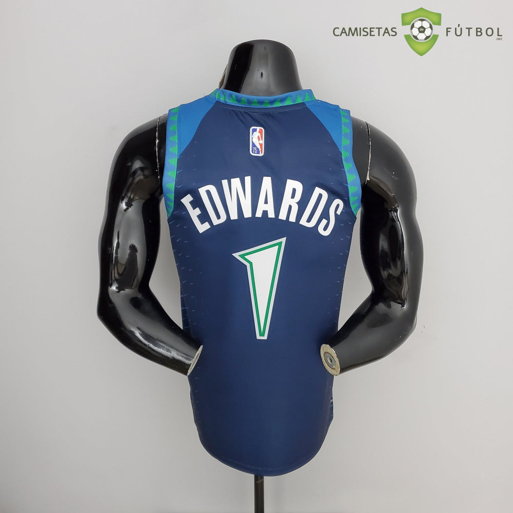 Camiseta Minnesota Timberwolves 21-22 - Anthony Edwards 1 Azul Nba