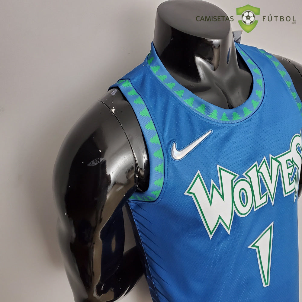 Camiseta Minnesota Timberwolves 21-22 - Anthony Edwards 1 Azul Nba