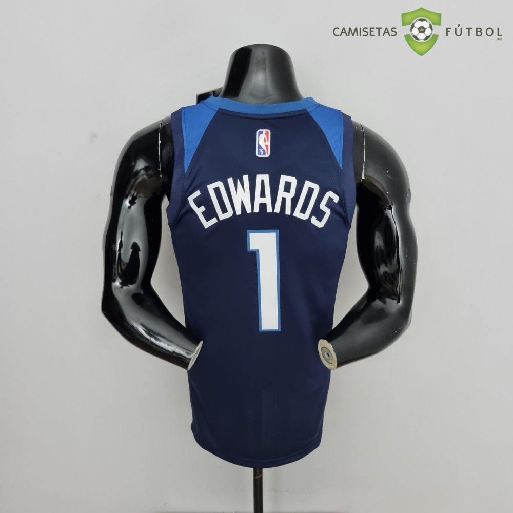 Camiseta Minnesota Timberwolves 21-22 - Anthony Edwards 1 Azul Marino Nba