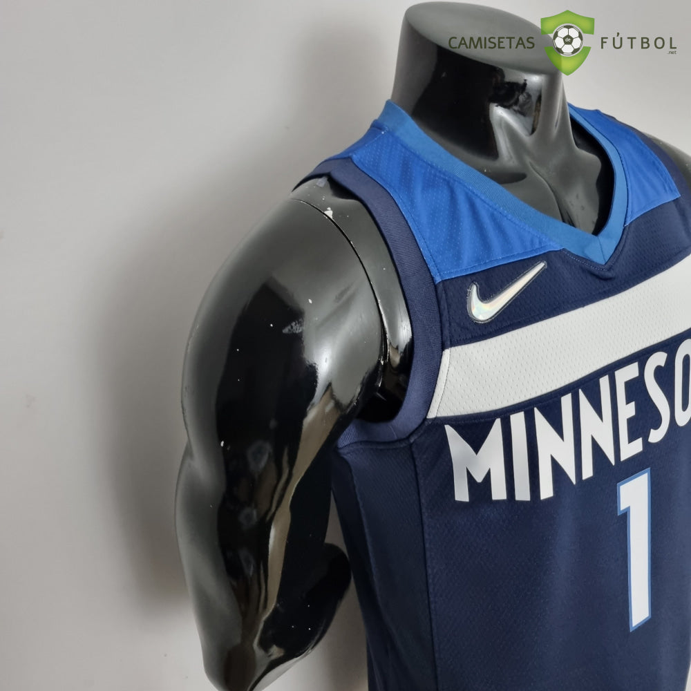 Camiseta Minnesota Timberwolves 21-22 - Anthony Edwards 1 Azul Marino Nba