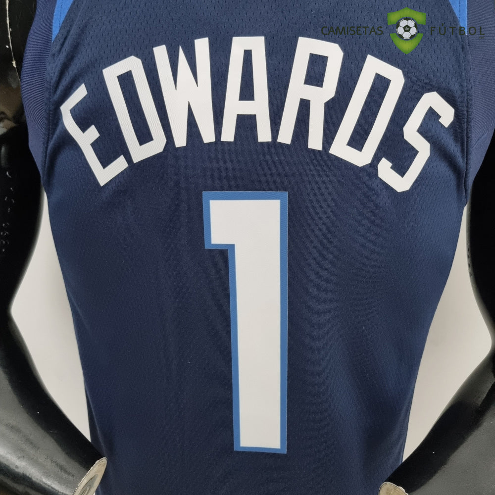 Camiseta Minnesota Timberwolves 21-22 - Anthony Edwards 1 Azul Marino Nba
