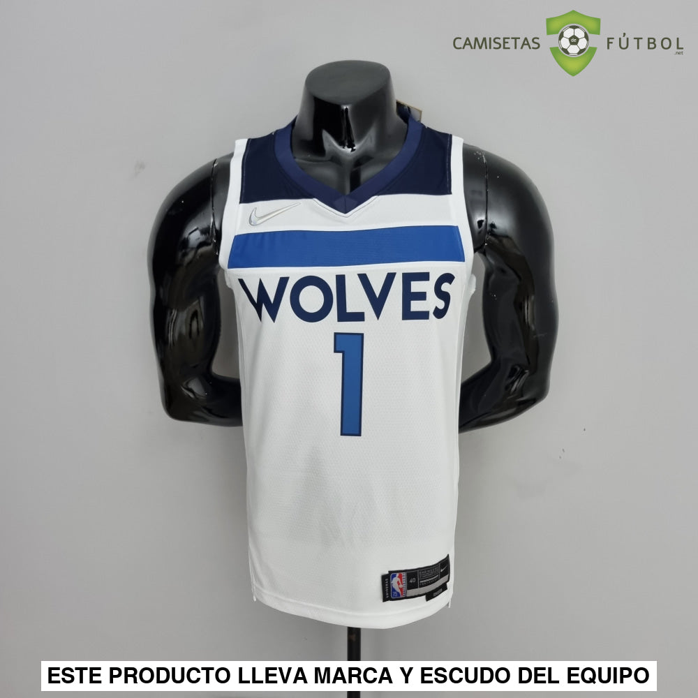 Camiseta Minnesota Timberwolves 21-22 - Anthony Edwards 1 Blanco Nba