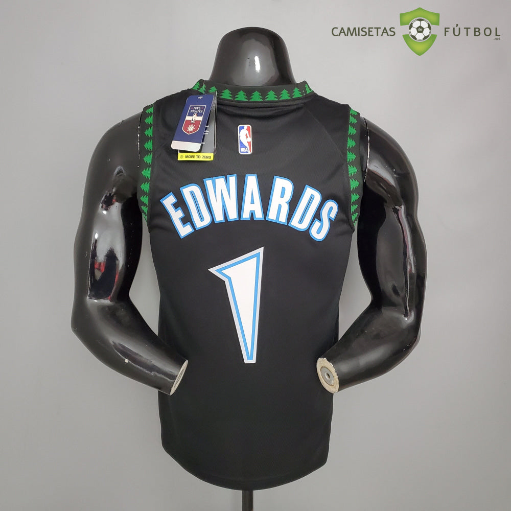 Camiseta Minnesota Timberwolves 21-22 - Anthony Edwards 1 Negro Nba
