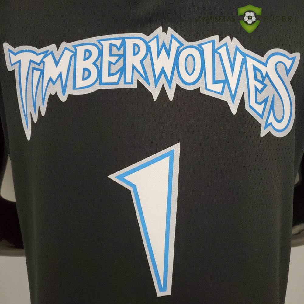 Camiseta Minnesota Timberwolves 21-22 - Anthony Edwards 1 Negro Nba