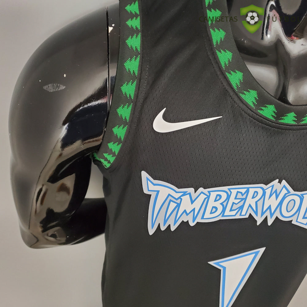 Camiseta Minnesota Timberwolves 21-22 - Anthony Edwards 1 Negro Nba