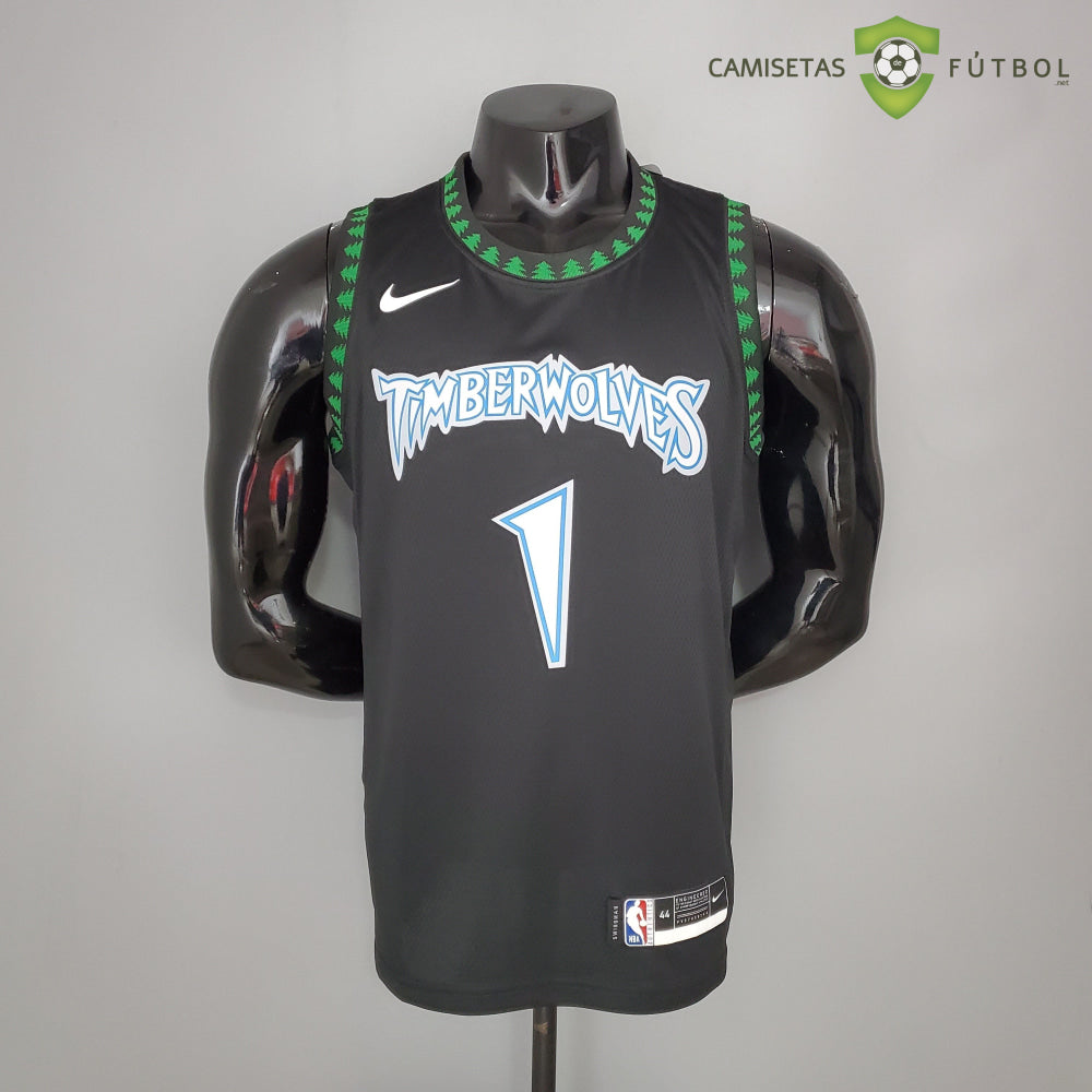 Camiseta Minnesota Timberwolves 21-22 - Anthony Edwards 1 Negro Nba