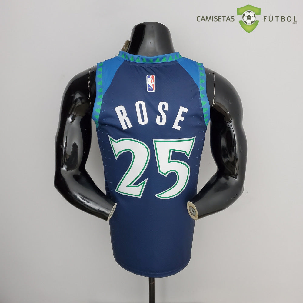 Camiseta Minnesota Timberwolves 21-22 - Derrick Rose 25 Azul Nba