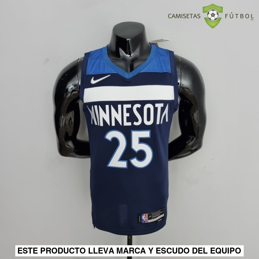 Camiseta Minnesota Timberwolves 21-22 - Derrick Rose 25 Azul Marino Nba