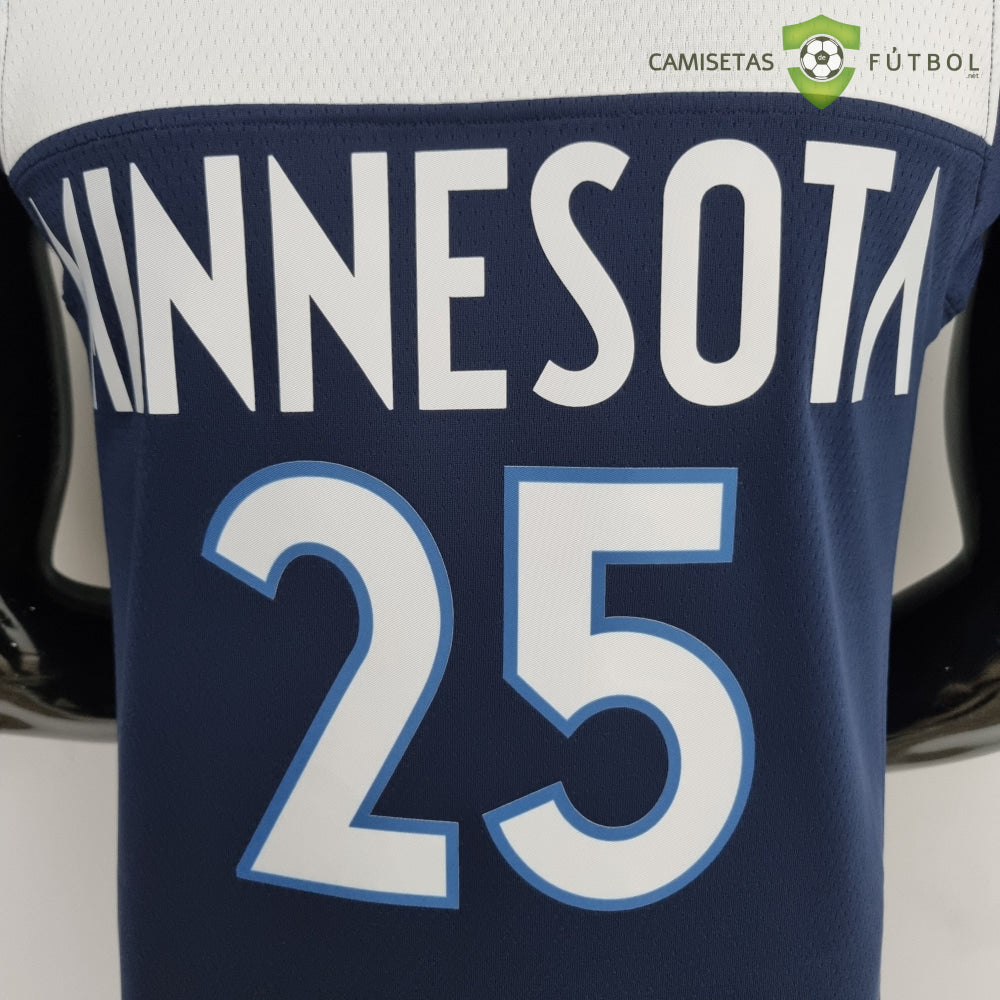 Camiseta Minnesota Timberwolves 21-22 - Derrick Rose 25 Azul Marino Nba