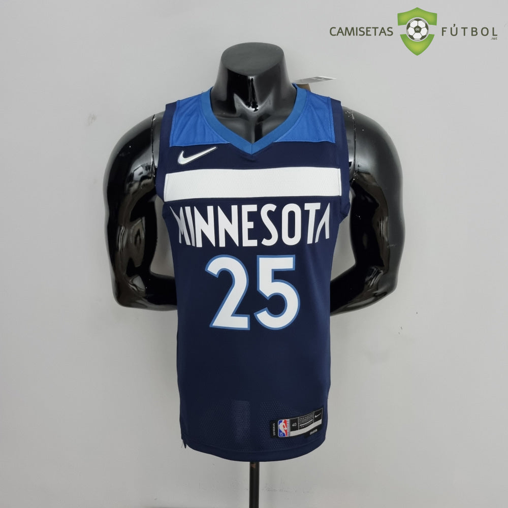 Camiseta Minnesota Timberwolves 21-22 - Derrick Rose 25 Azul Marino Nba