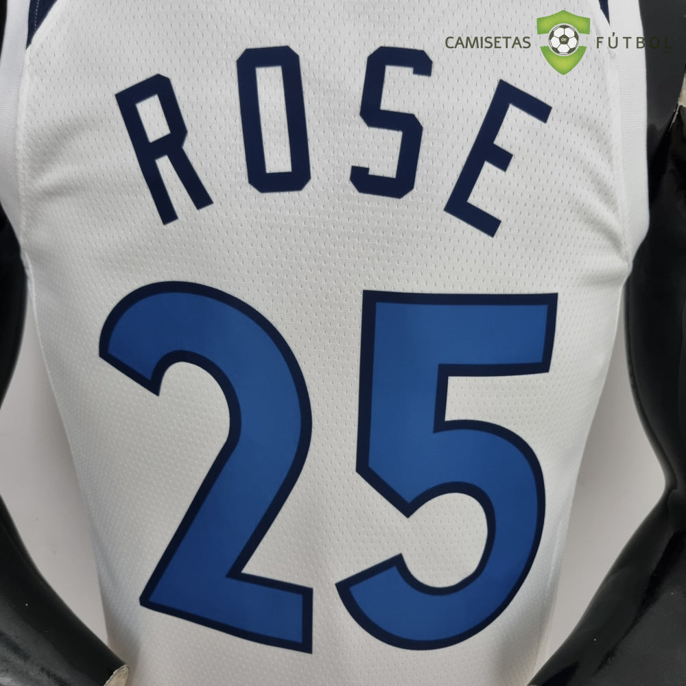 Camiseta Minnesota Timberwolves 21-22 - Derrick Rose 25 Blanco Nba