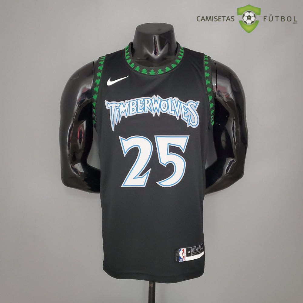 Camiseta Minnesota Timberwolves 21-22 - Derrick Rose 25 Negro Nba