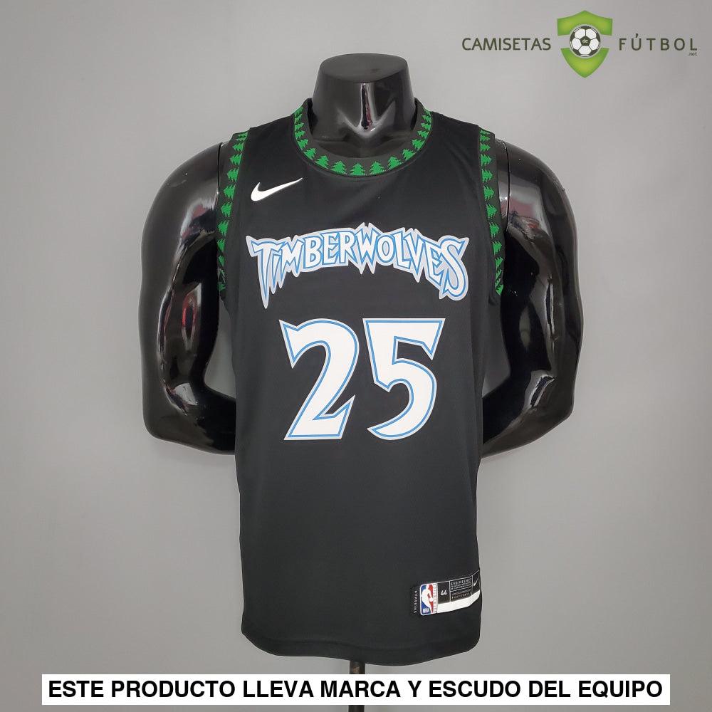 Camiseta Minnesota Timberwolves 21-22 - Derrick Rose 25 Negro Nba