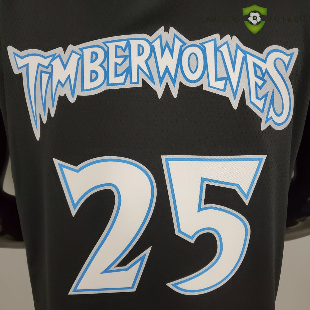 Camiseta Minnesota Timberwolves 21-22 - Derrick Rose 25 Negro Nba