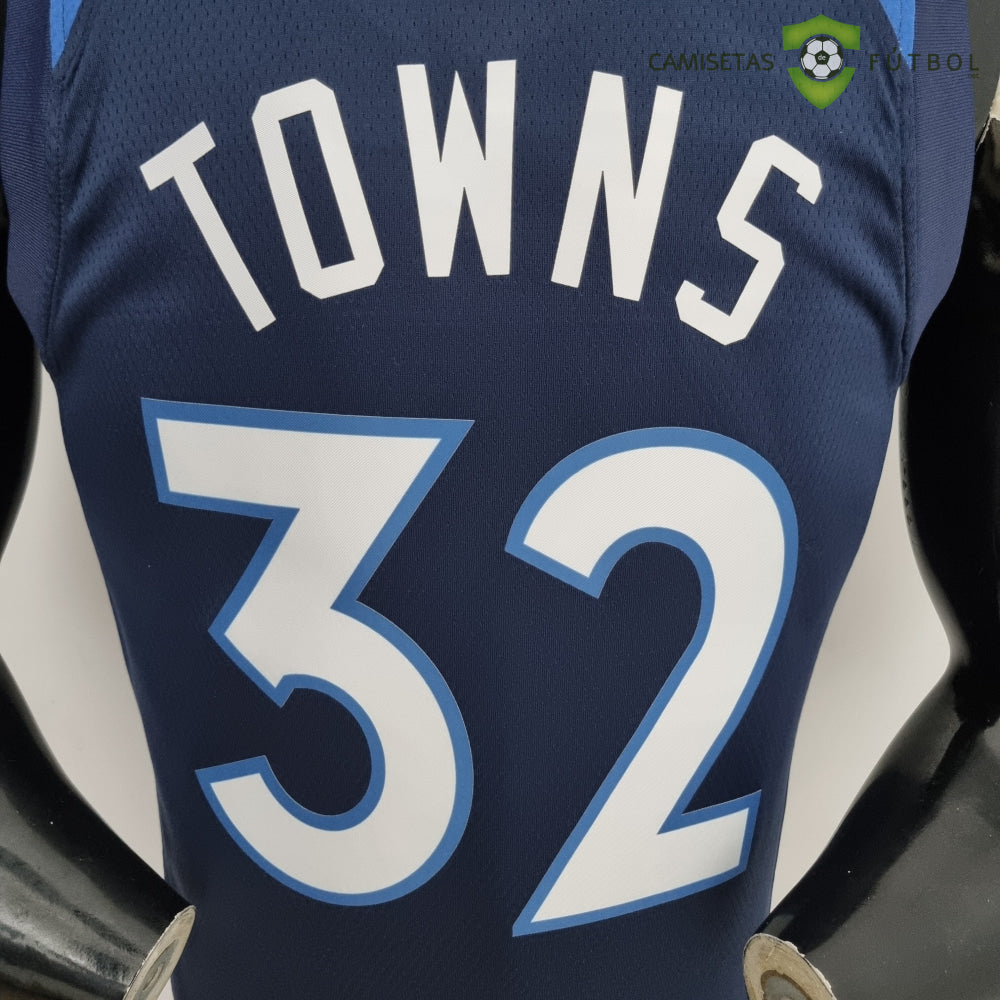 Camiseta Minnesota Timberwolves 21-22 - Karl-Anthony Towns 32 Azul Marino Nba