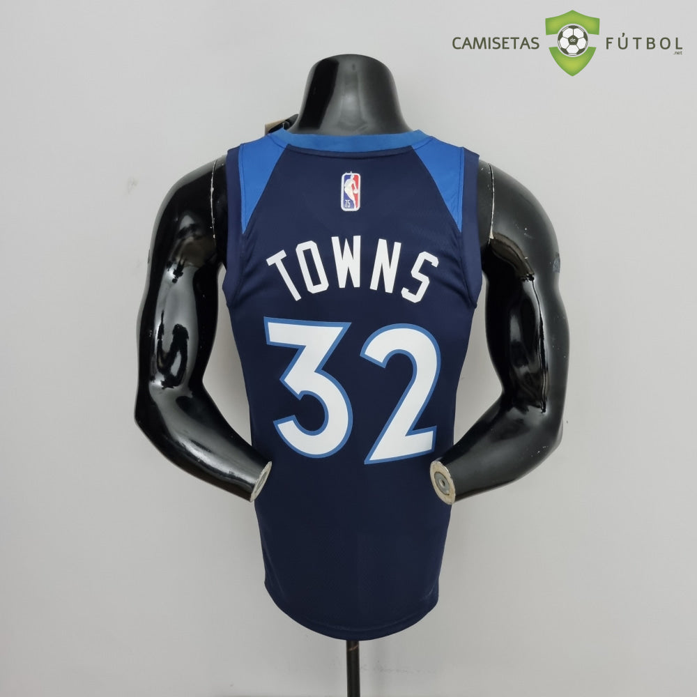 Camiseta Minnesota Timberwolves 21-22 - Karl-Anthony Towns 32 Azul Marino Nba