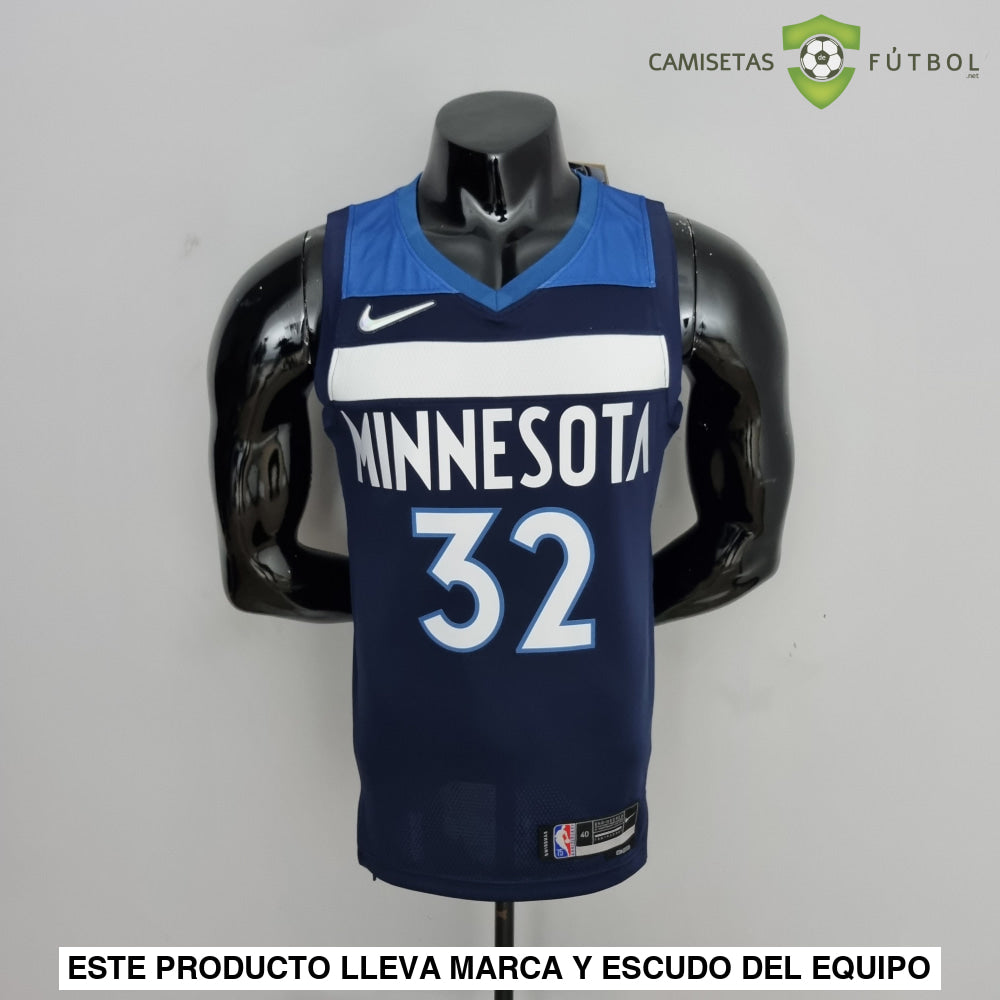 Camiseta Minnesota Timberwolves 21-22 - Karl-Anthony Towns 32 Azul Marino Nba