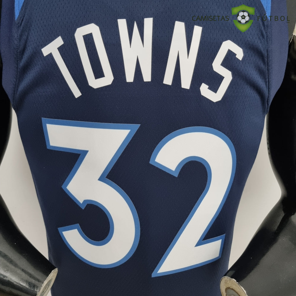 Camiseta Minnesota Timberwolves 21-22 - Karl-Anthony Towns 32 Azul Marino Nba