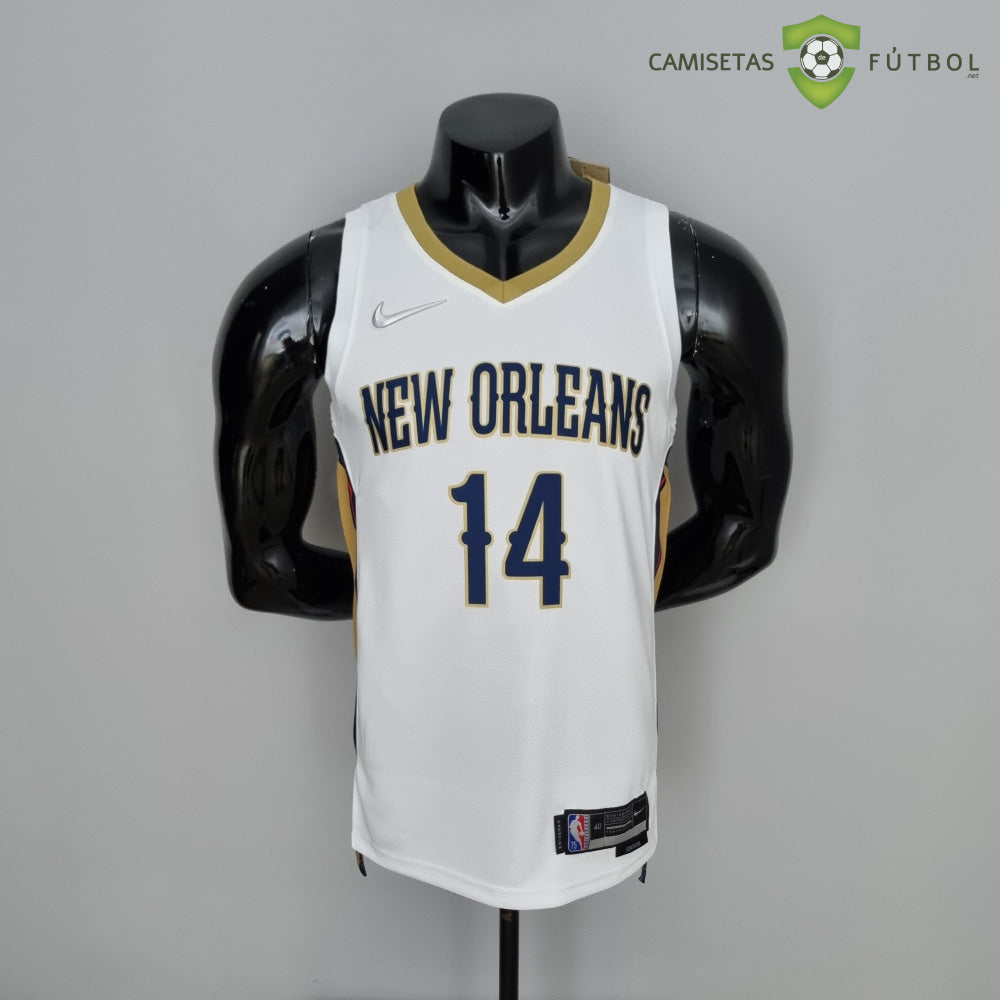 Camiseta New Orleans Pelicans 21-22 - Brandon Ingram 14 Blanco Dorado Nba