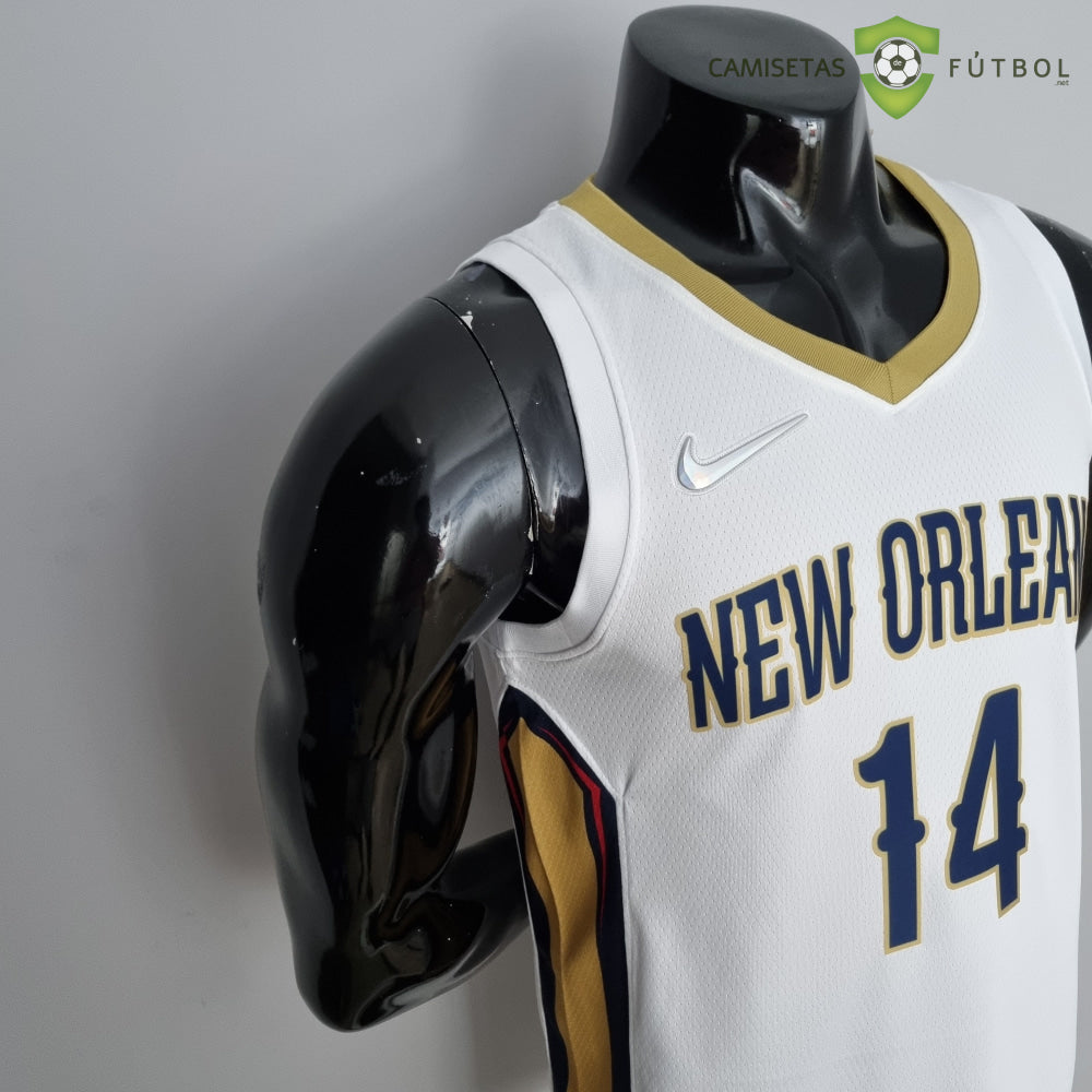 Camiseta New Orleans Pelicans 21-22 - Brandon Ingram 14 Blanco Dorado Nba