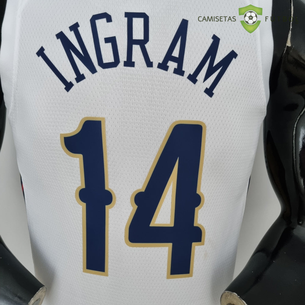 Camiseta New Orleans Pelicans 21-22 - Brandon Ingram 14 Blanco Dorado Nba