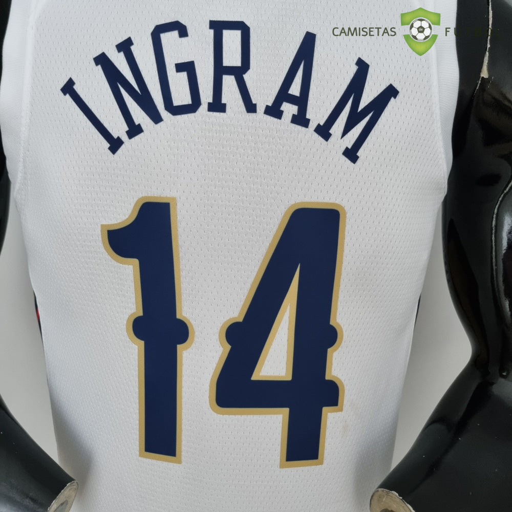 Camiseta New Orleans Pelicans 21-22 - Brandon Ingram 14 Blanco Dorado Nba