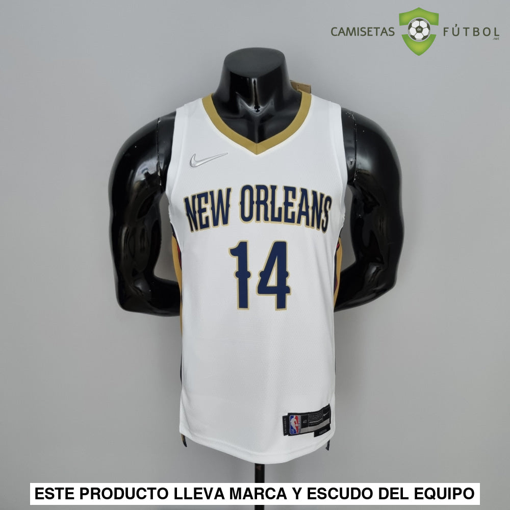 Camiseta New Orleans Pelicans 21-22 - Brandon Ingram 14 Blanco Dorado Nba