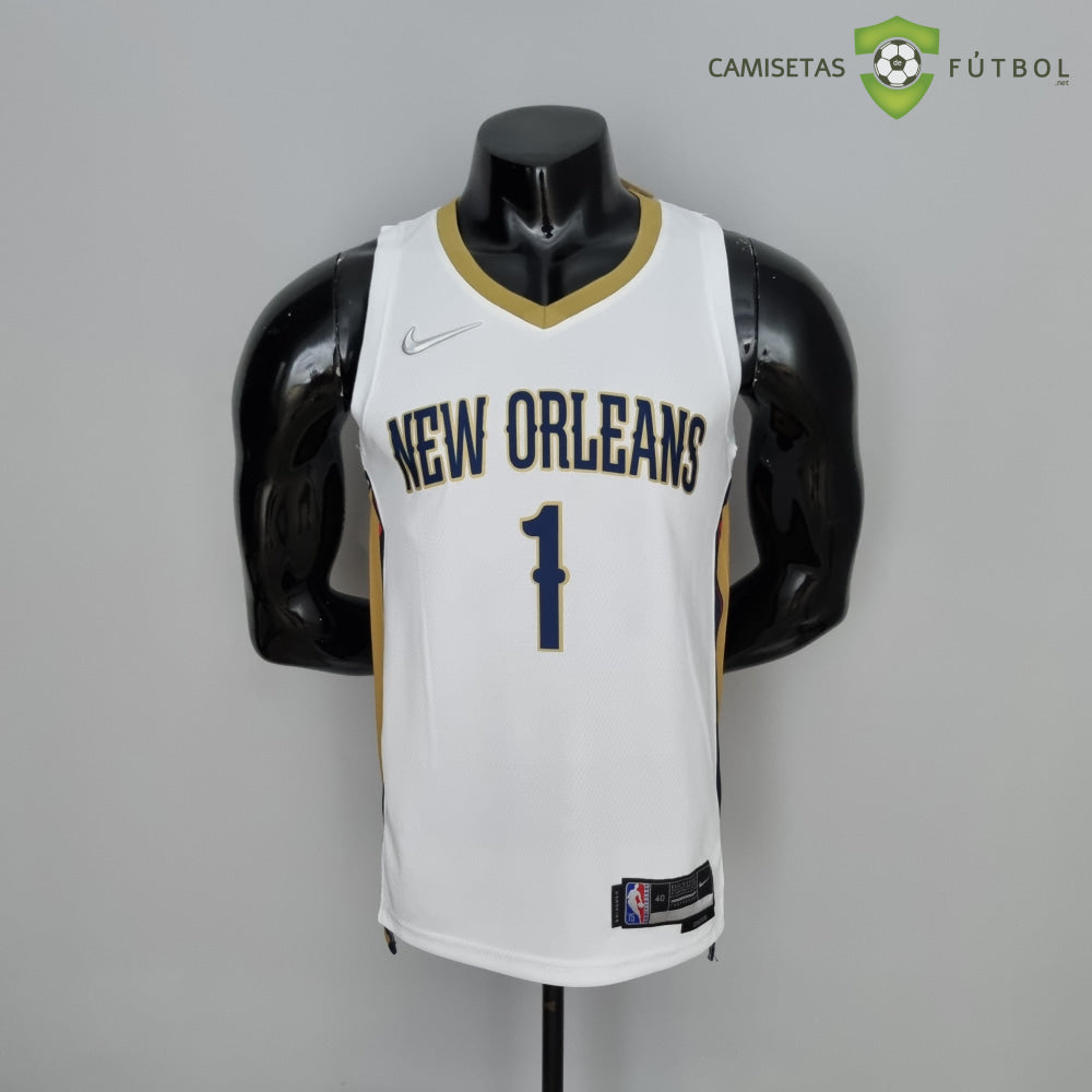 Camiseta New Orleans Pelicans 21-22 - Zion Williamson 1 Blanco Dorado Nba