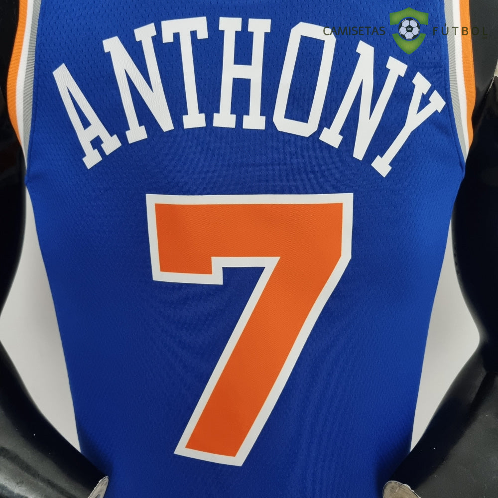 Camiseta New York Knicks 21-22 - Carmelo Anthony 7 Azul Naranja Nba
