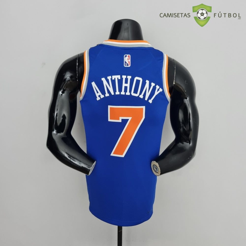 Camiseta New York Knicks 21-22 - Carmelo Anthony 7 Azul Naranja Nba