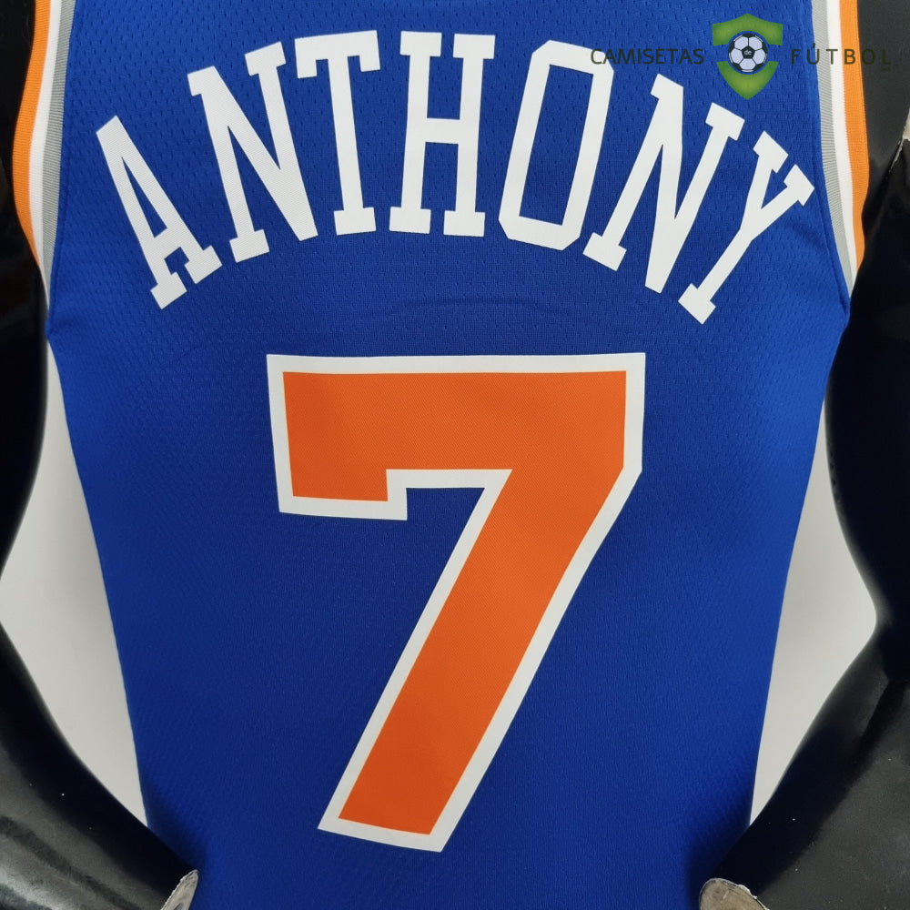 Camiseta New York Knicks 21-22 - Carmelo Anthony 7 Azul Naranja Nba