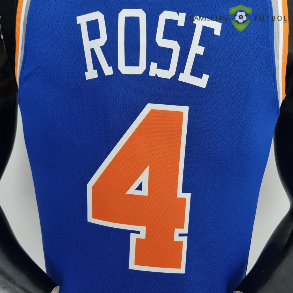 Camiseta New York Knicks 21-22 - Derrick Rose 4 Azul Naranja Nba