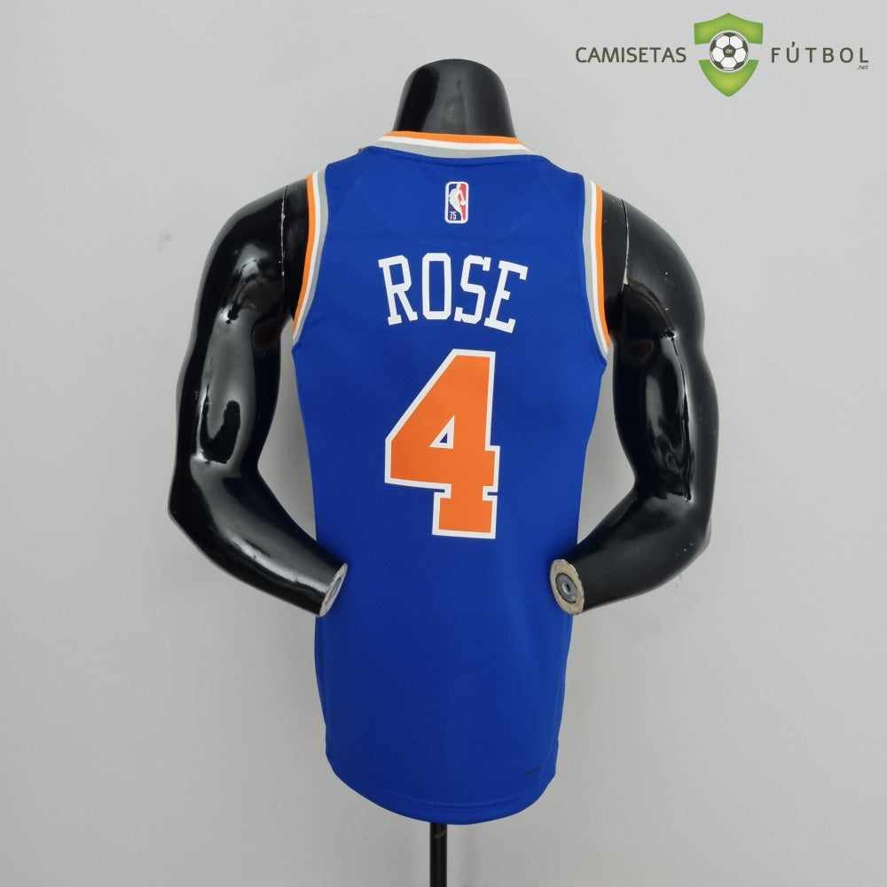 Camiseta New York Knicks 21-22 - Derrick Rose 4 Azul Naranja Nba