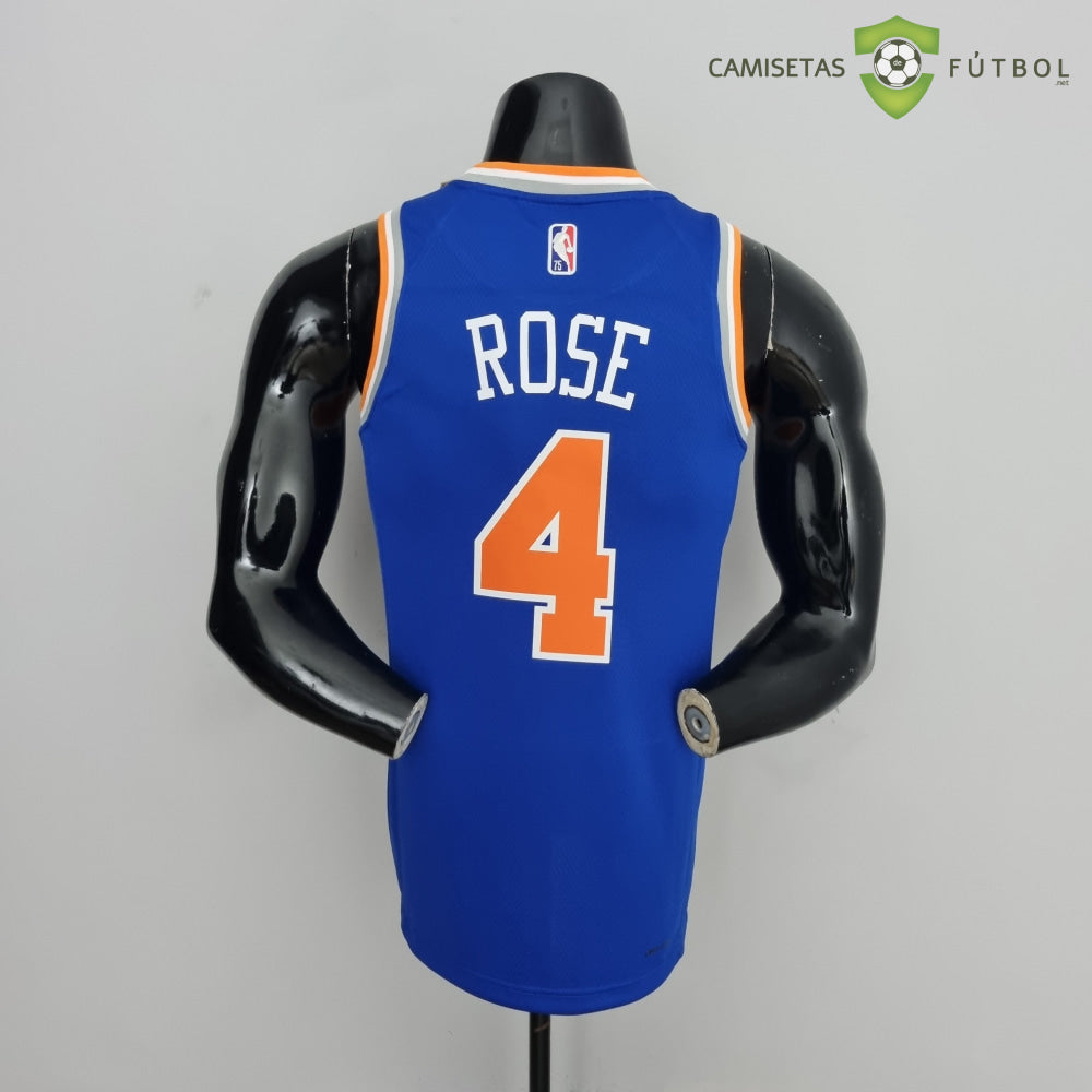 Camiseta New York Knicks 21-22 - Derrick Rose 4 Azul Naranja Nba