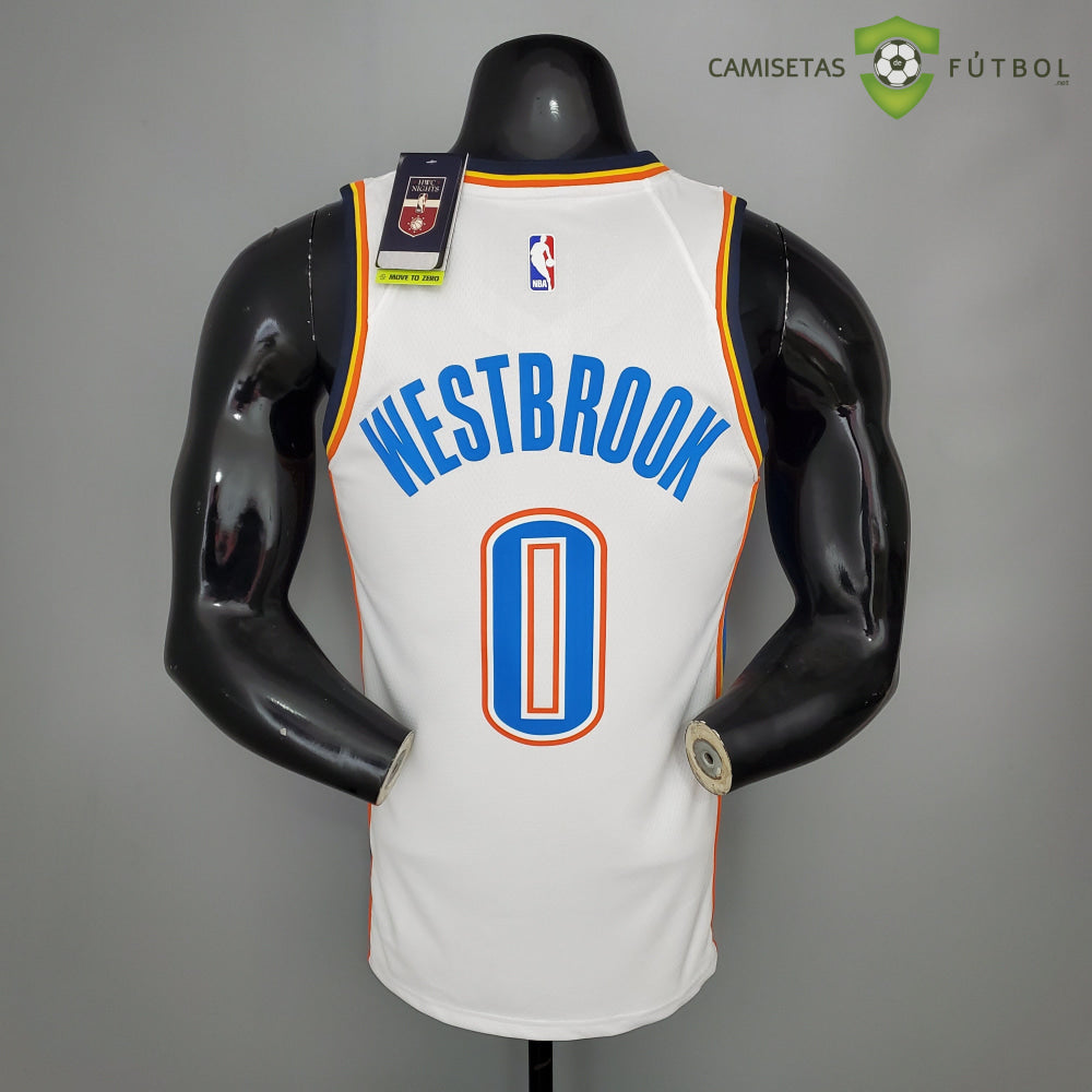 Camiseta Oklahoma City Thunder 21-22 - Russell Westbrook 0 Blanco Azul Nba