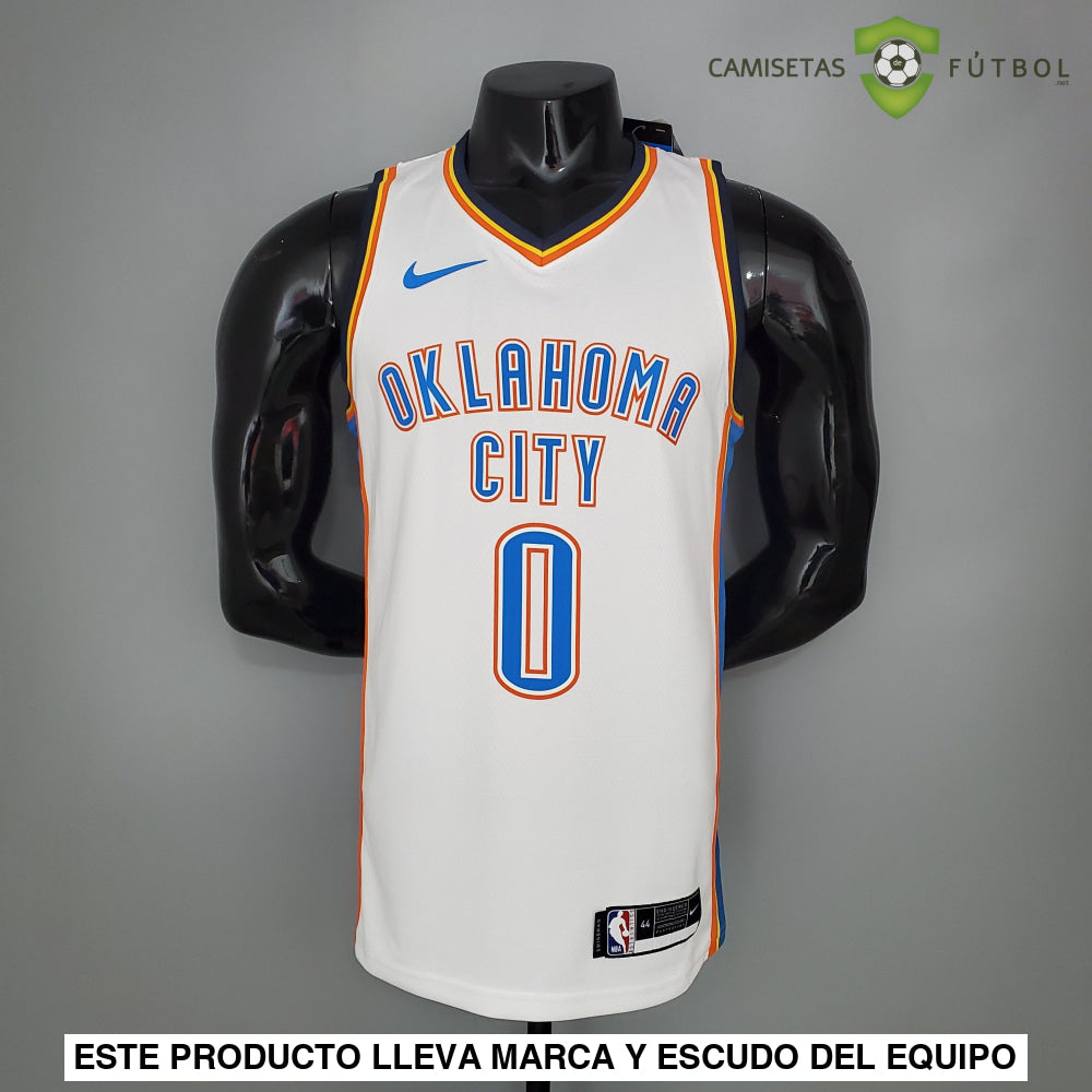 Camiseta Oklahoma City Thunder 21-22 - Russell Westbrook 0 Blanco Azul Nba