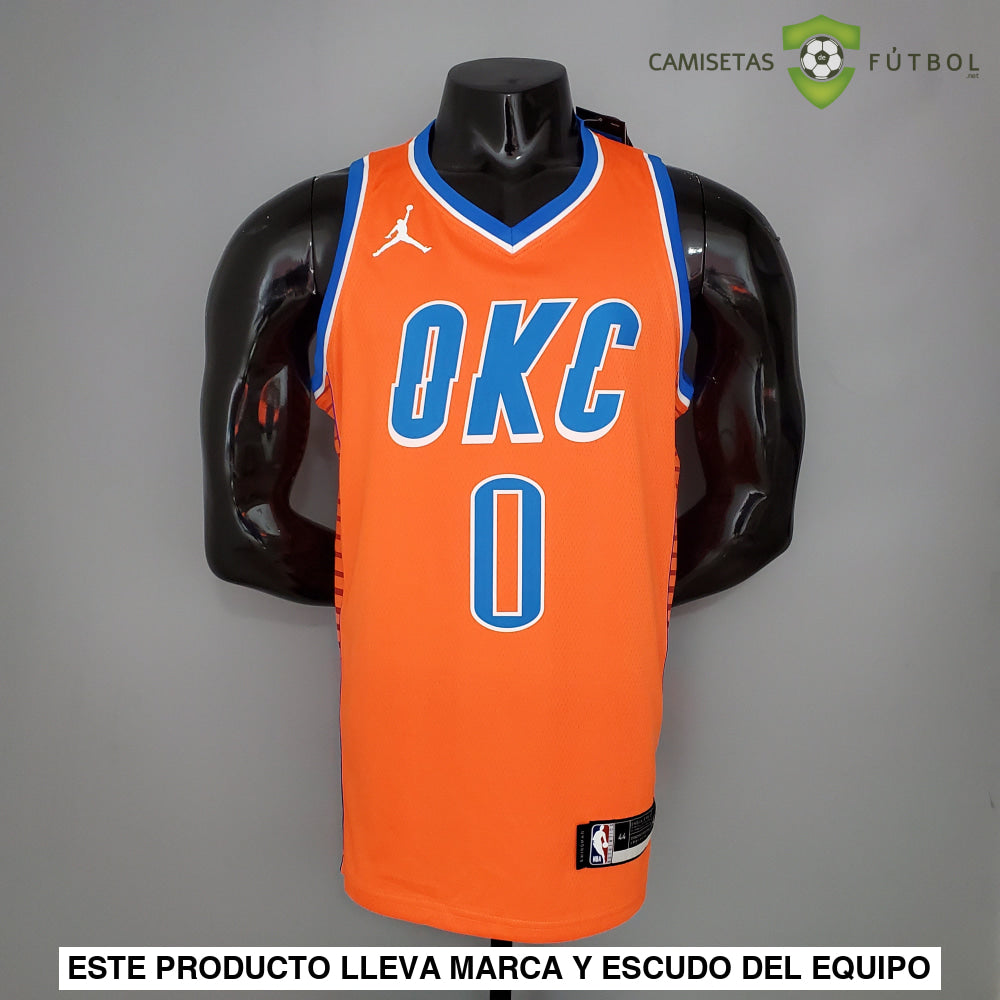 Camiseta Oklahoma City Thunder 21-22 - Russell Westbrook 0 Naranja Nba